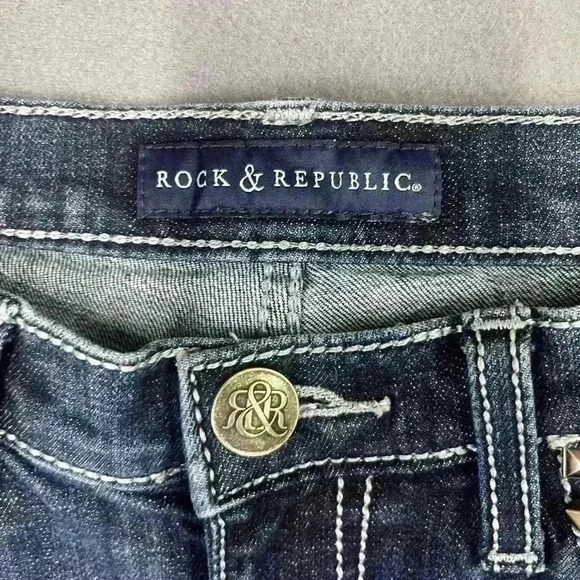 Rock & Republic Kasandra Jeans women’s 6M embroidered Embellished Denim (0243) - Picture 2 of 11